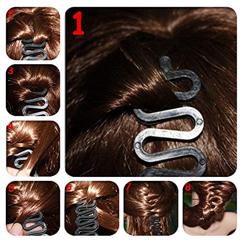 Magic Hair Bun Shaper Set, 2 Pcs Magic Hair Clip Twist Hair Braiding Set, 2 Pairs Topsy Tail Loop Hair Kit Ponytail Maker, 2 Pcs Donut Hair Bun Tool - Thumbnail 6