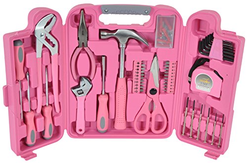 Großer Werkzeugkoffer in pink inkl. pinke Werkzeuge im Werkzeugset - Frauen Werkzeugkoffer als lustiges Geschenk für…