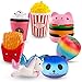 R.HORSE Cute Unicorn, Hamburger, Popcorn Set Kawaii Cream Scented Squishy Soft Decompression Squeeze Toys for Kids or Stress Relief Toy Hop Props, Decorative Props Large (7 Pack)