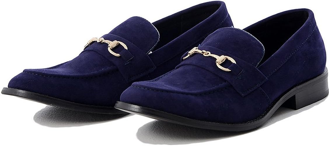 Amazon ビッチ Vicci メンズ ゴールド ビット付き ローファー 靴 くつ シューズ ドライビング スウェード 細身 42 26 26 5cm Navy ネイビー Vicci ビッチ ローファー スリッポン