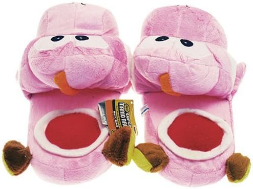 Super Mario Yoshi Plush Slippers Warm Shoes for Adult X'mas Christmas Gift (Pink)