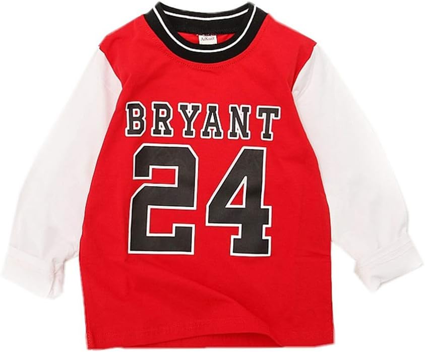 FILWS Kids Basketball Jersey Sweater Child Men And Women Crew Neck Sports And Leisure Kobe Bryant Basketball Fake Two-piece Long-sleeved T-shirt