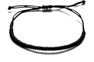 kelistom Handmade String Bracelet for Women Men Simple Red Black Braided Adjustable Charm Bracelets Minimalist Jewelry