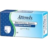 Attends Extra Absorbent Breathable Briefs, Medium, Pack/24