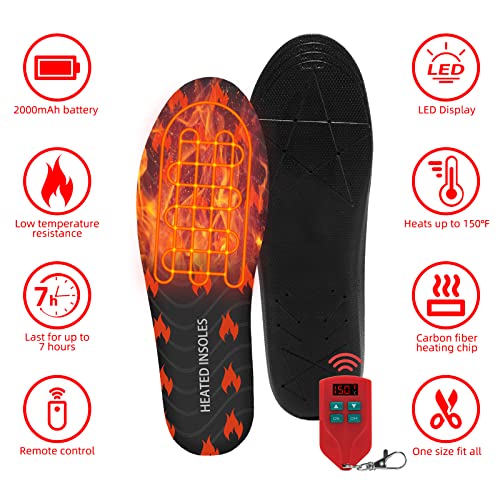 Riomza Rechargeable Heated Insoles Electric Soft Foot Warmer Insoles with Accurate Temperature