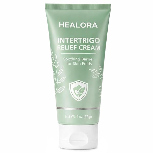 HEALORA INTERTRIGO RELIEF CREAM FOR WOMEN, SKIN FOLD BARRIER CREAM FOR MOISTURE & FRICTION PROTECTION, HELPS SOOTHE IRRITATED SKIN, REDUCE MOISTURE & FRICTION, 2 OZ