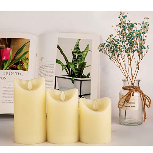 Da by Flameless Candle 4" 5" 6" The Latest Set of 3 Dance LED Flashing Wicks for Parties, Family, Public Elegance, Battery Powered, 10-Button Remote Control, Ivory - Thumbnail 4