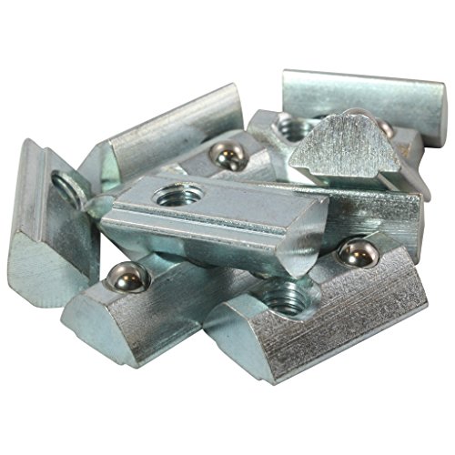 T Slot Nut 8 St M6 With Spring Ball T Slot Nut 8 St M6 With Spring Ball