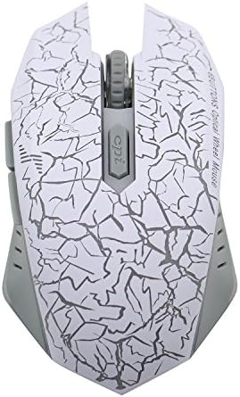 Virocana Wireless Mouse 2.4G Receiver Mouse USB PC Gaming Mouse with LED Lighting for Computer PC Laptop Desktop(White)