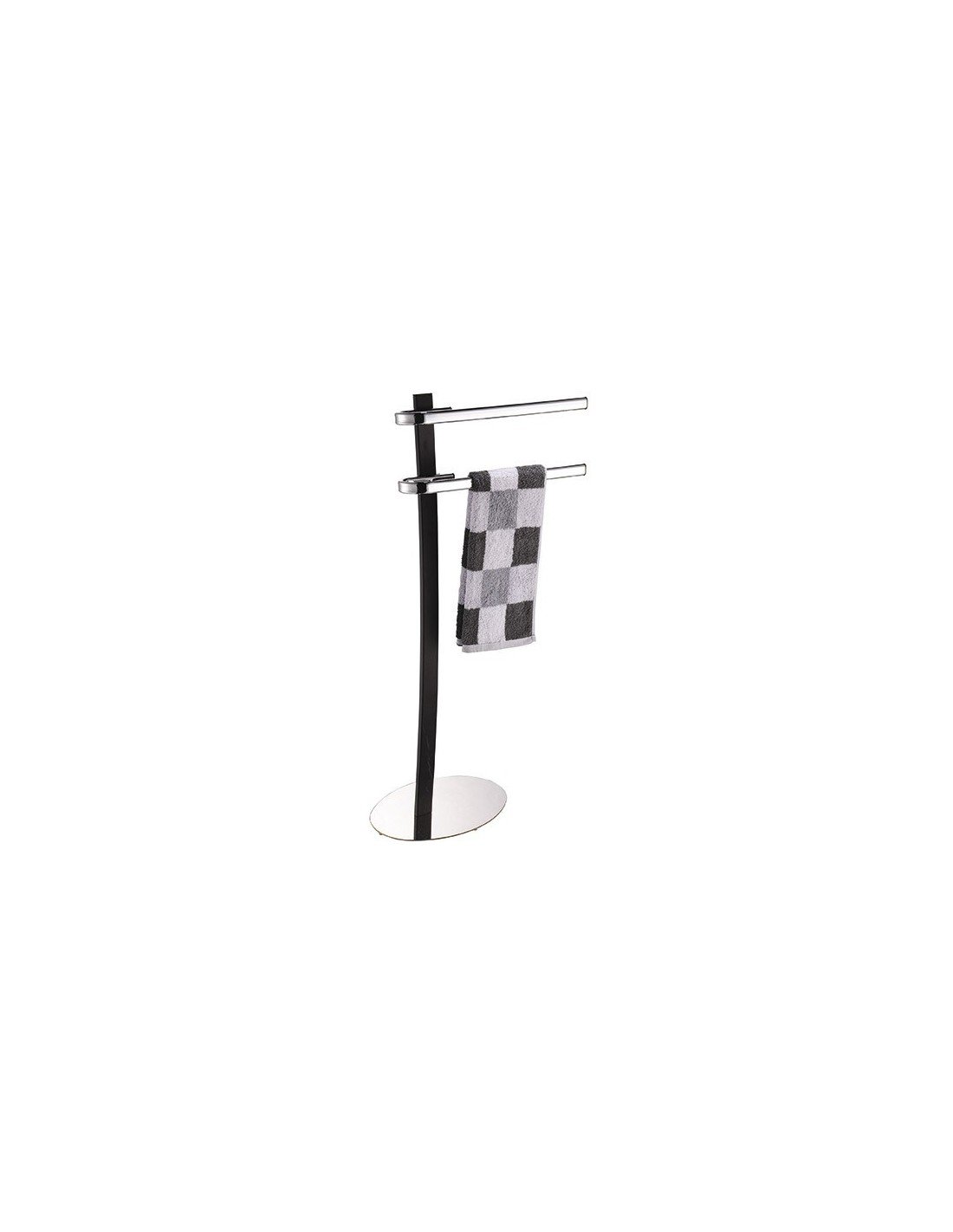 MSV Towel Rail Black and Chrome 44 x 23 x 89 cm