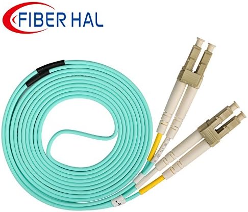 FiberHal LC to LC OM3 Fiber Patch Cable Multimode Duplex 50/125 UPC LSZH, Aqua 10m(33ft)