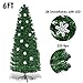 Goplus 6ft Fiber Optic Artificial Christmas Tree, Pre-Lit Xmas Tree with Colorful Snowflake LED Lights, 220 Branch Tips, Foldable Metal Base, for Holiday, Office, Home Decor