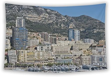 Gear New Wall Tapestry For Bedroom Hanging Art Decor College Dorm Bohemian, Monte Carlo Monaco Panorampalace View Landscape Panorama, 104x88