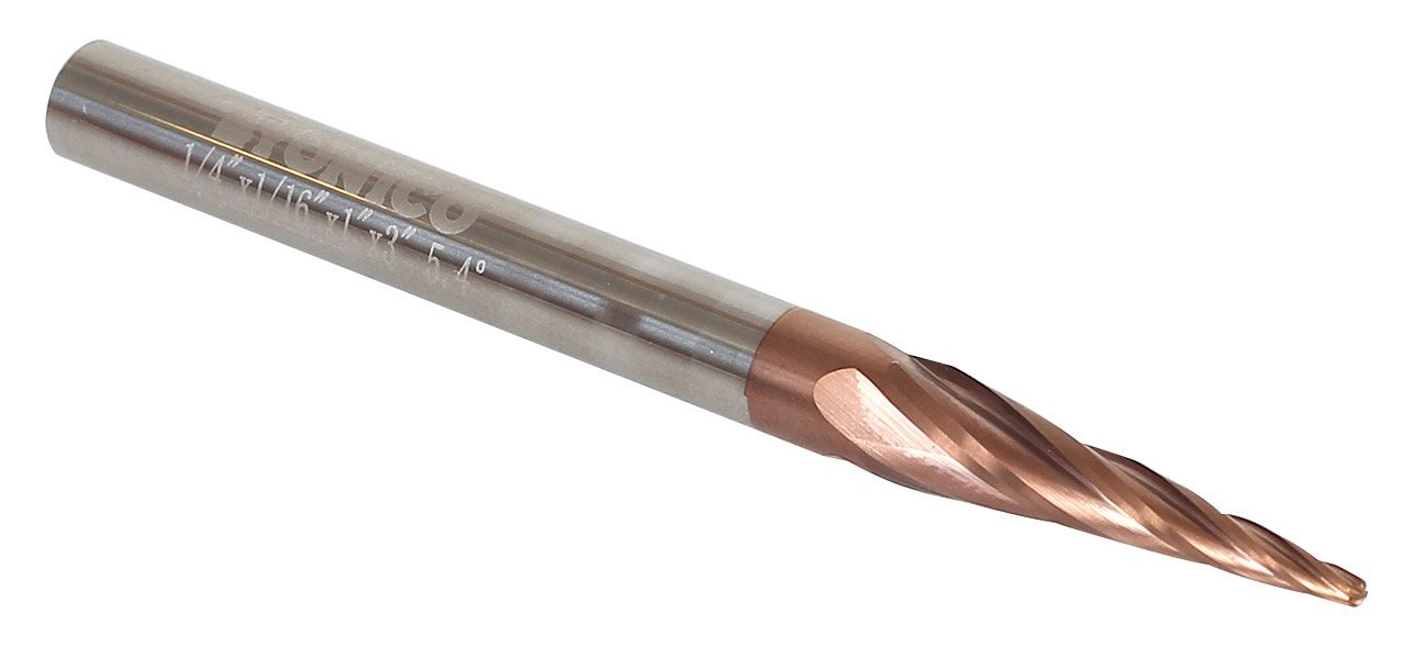 Yonico 37412-SC 1/16-Inch Tapered Ballnose Spiral ZRN Coated CNC Router Bit 1/4-Inch Shank โ image 1
