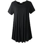 LARACE Plus Size Tops for Women Short Sleeve Shirts Casual Summer Clothes Round Neck Tunics for Leggings