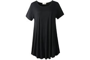 LARACE Plus Size Tops for Women Short Sleeve Shirts Casual Summer Clothes Round Neck Tunics for Leggings
