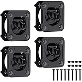 BIHEE D Ring Tie Down Anchors 4PCS, Heavy Duty 1/2" Recessed Trailer Tie Down for Trucks, Trailers, RV Campers, Pickup, ATV, Motorcycle Cargo Securement, 6000 lbs Capacity per Anchor (Black)