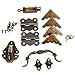 dophee Retro Decorative Lock, Latch Hasps, Pulls Handles, Hinges and Box Corner Protectors Hardware Kit for Jewelry Box Treasure Chest Wooden Box Handcrafts DIY Projects