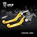 MZS Pivot Levers Brake Clutch Foldable CNC for Suzuki RM 125 250 RM125 RM250 1996-2003 (Gold)