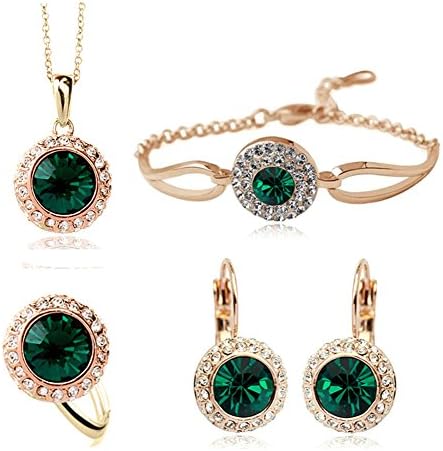 Sale At Cut-throat Prices Cheap Crystal Earring Necklace Ring Bracelet Jewelry Set