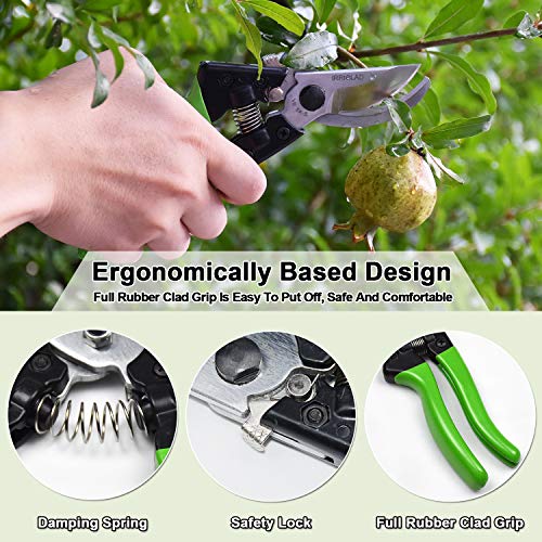 IRRIGLAD V8 Professional Pruning Shears, Gardening Scissors, Hand Pruners, Garden Clippers, Stainless Steel Blades, 8" Heavy Duty Tree Trimmers, Safety Lock