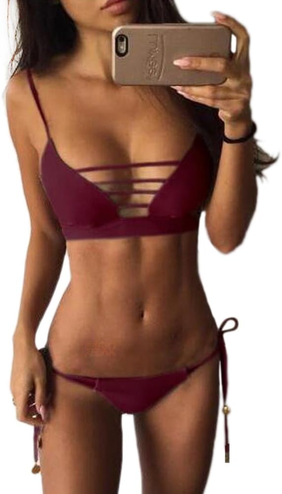 YaoDgFa Sexy Womens Bikini Push Up Set with Tassel Swimwear Bathing Suit Swimsuit