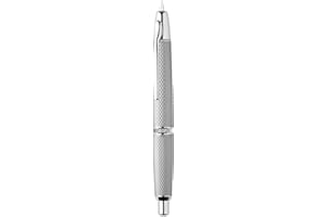 EROFA Majohn A1 Retractable Fountain Pen with Box, Press Extra Fine Nib Metal White Grid Ink Pen with Converter Writing Set (With Clip Version)