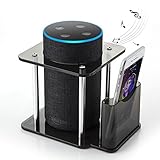 [#1 Deal] Speaker Stand for Amazon Echo 1st, Echo Plus, UE Megaboom, Echo 2nd Generation, Amazon Echo Stand with Remote Holder, Black, Enhanced, Protect and Stabilize Alexa