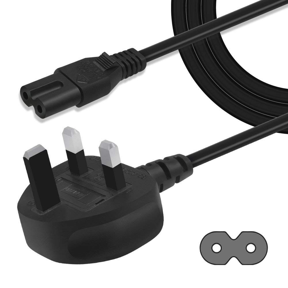 UK Sewing Machine Mains Cable Lead 2 Pin Fits Janome, Brother, Singer, Pfaff, Bernina etc