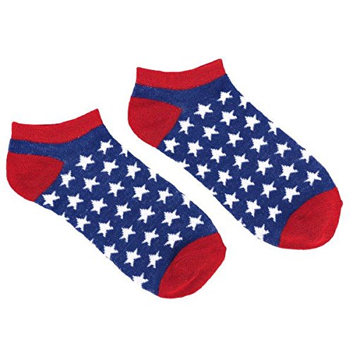 Amscan Star-Spangled Banner Fourth of July Patriotic No Show Socks, Multi Color, 9.3 x 3"