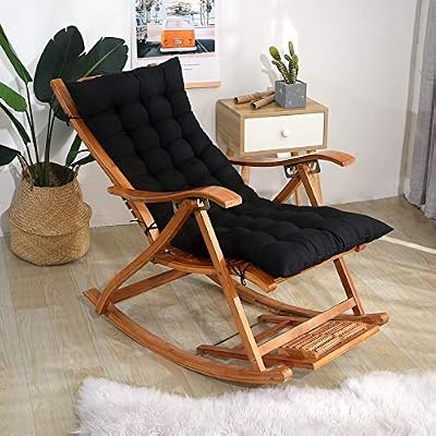 Recliner Cushion Back Cushion Garden Chair Cushion Seat Cushion Chair Pads High Back Cushion With Ties For Garden Chair At Home Soft Foam Washable Black 48 120 Amazon Ae