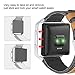 Jobese Compatible with Fitbit Blaze Bands, Soft Classic Canvas Fabric Straps with Genuine Leather Bands with Silver Metal Frame Compatible with Fitbit Blaze Bands Men Women