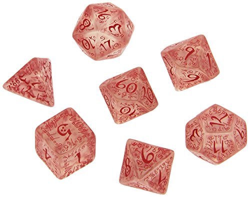 Elvish Dice Transparent/Red (7) Board Game