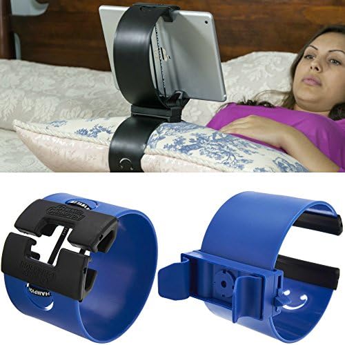 Clamp Champion Pro - Universal Tablet and Cell Phone Holder - Smartphone and Tablet Stand for the Bed Sofa - for 2 - 12 Inch Devices (Blue)