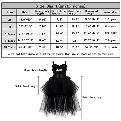Girls Tutu Dresses Handmade Toddler Wedding Pageant Dresses Tulle Party Gown for Birthday,Christmas & Special Occasion (6 Years) Black