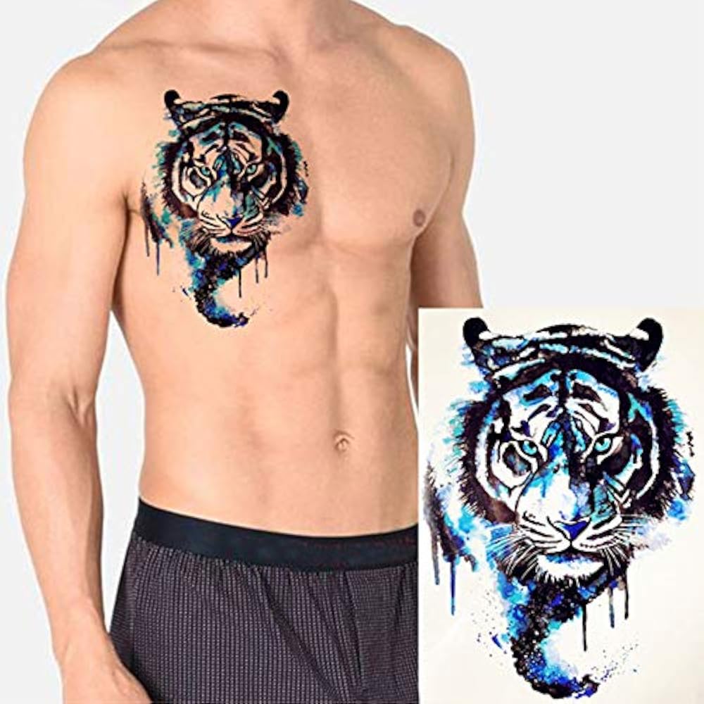 Tiger Temporary Tattoo For Men, Teens Guys, Kids Boys (8