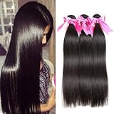Jaja hair 8A Peruvian Virgin Hair Straight Hair 3/4 Bundles Deal 100% Unprocessed Silky Straight Human Hair Weave Weft Extensions Natural Color Can be Dyed