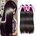Jaja hair 8A Peruvian Virgin Hair Straight Hair 3/4 Bundles Deal 100% Unprocessed Silky Straight Human Hair Weave Weft Extensions Natural Color Can be Dyed