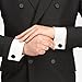 Sirius Jewelry Men's Elegant Round Cufflinks (Black & Silver)