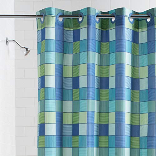 Seashell RBH14FC243 Hookless PEVA Shower Curtain Blue Gray Shower