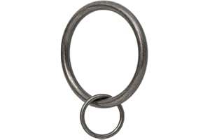 Ivilon Drapery Eyelet Curtain Rings - 1.7" Ring Loop for Hook Pins, Set of 14 - Pewter