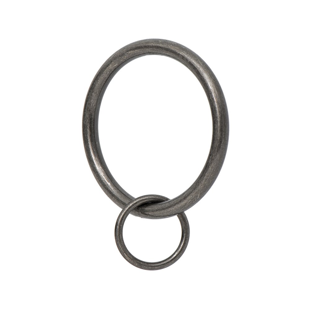 Ivilon Drapery Eyelet Curtain Rings - 1.7" Ring Loop for Hook Pins, Set of 14 - Pewter