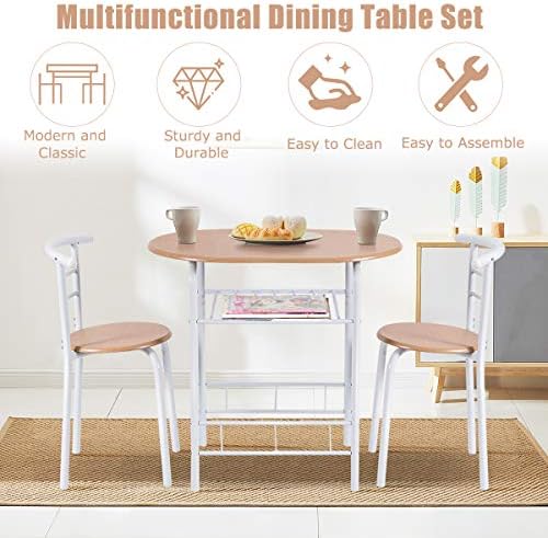 Compact dining set with two chairs, worth $89.90.
