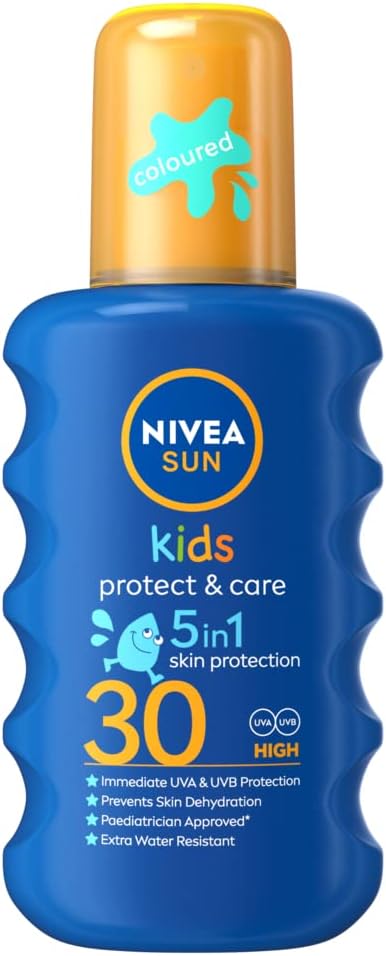 NIVEA SUN Kids Protect Care Coloured Spray SPF 30+ 200ml Sunscreen for