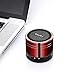 EasyAcc Mini Wireless Speaker, Portable USB Travel Speaker with Mic, AUX, FM Function, Micro SD Card Support for Tablet Laptops Smartphones, Red