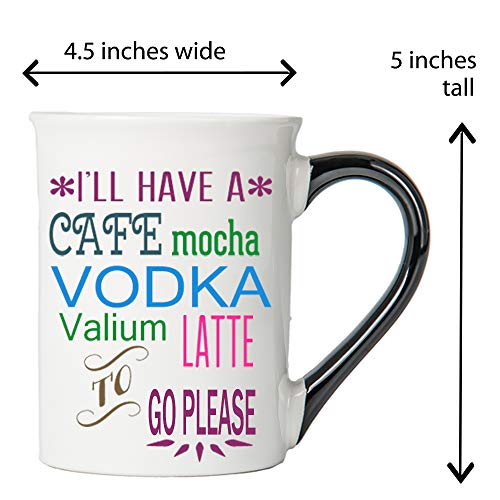 Tumbleweed 'I'll Have a Cafe Mocha Vodka Valium Latte to Go Please' Funny Mug - Thumbnail 3