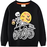 MINDSHELF Boys Halloween Sweatshirt Toddler Kids Long Sleeve Shirt Skeleton Glow in the Dark Pullover Sweater Holiday Clothes