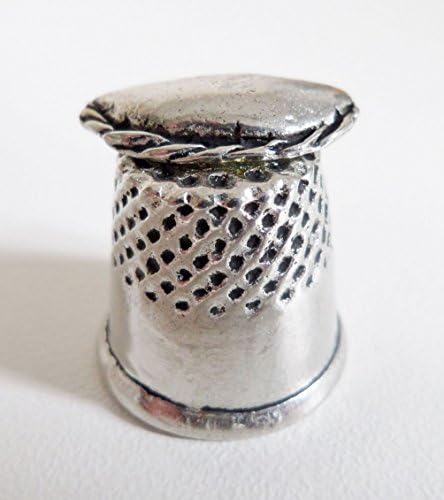 1000 Badges Collectible Cornish Pewter Thimble with Pasty - Hand Made in Cornwall, England in Solid Pewter
