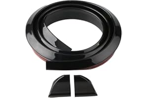 TuTuYa Gloss Black Car Trunk Spoiler Lip Kit, 4.9ft/1.5m Universal Spoiler Car Rubber Strip Bar Spoiler Tailfin Tailfin Rear Wing Tailgate Hatchback for Most of Popular Cars