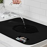 GORILLA GRIP Ultra Absorbent Microfiber Kitchen Dish Drying Mat, Black | Quick Dry Thick Mesh, Slip Resistant Pad for Sink Dishes or Under Rack, Keep Counters Clean, Machine Washable 18x16 Mats